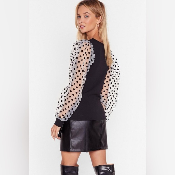 Nasty Gal Spots Going On Organza Balloon
Sleeve Blouse - Picture 3 of 9